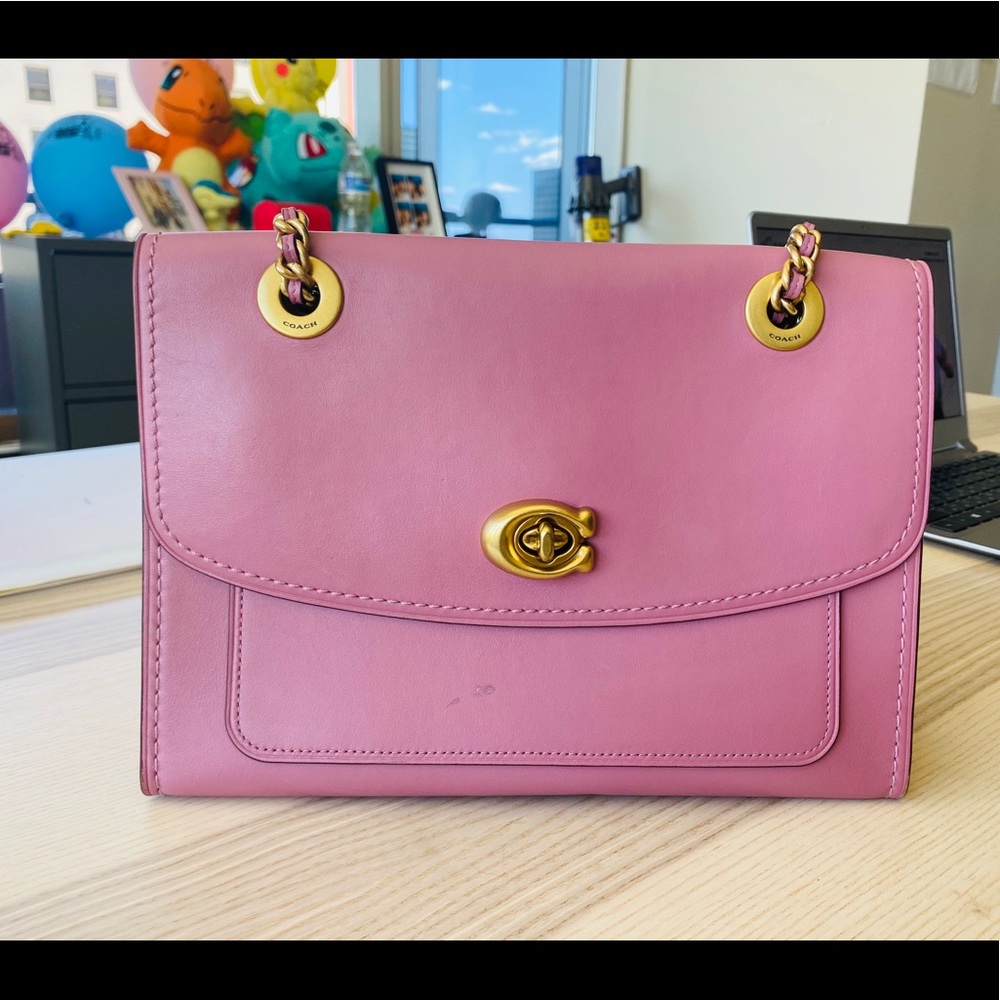 🎀Coach Parker Leather Bag in Rose Pink🌸